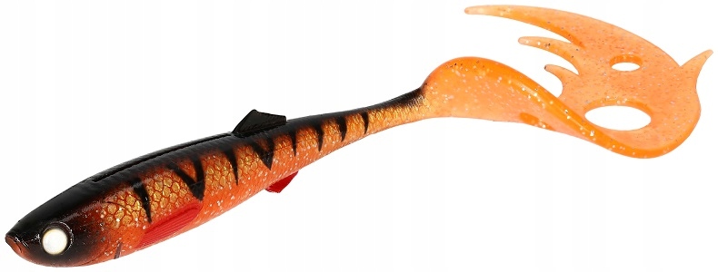 Przynęta gumowa Mikado Sicario Pike Tail 14cm 13g Orange Perch 1szt.