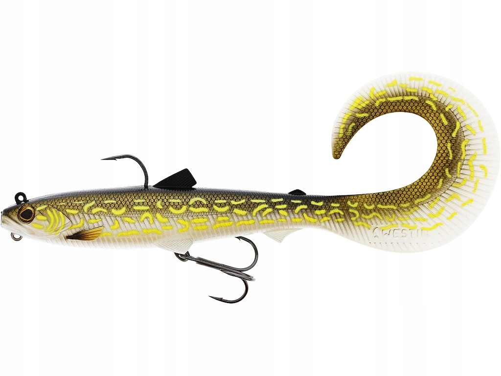 Przynęta gumowa uzbrojona Westin Bullteez Curltail R2F 16cm Natural Pike