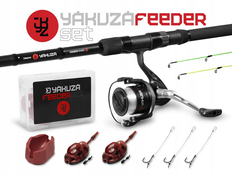Zestaw feederowy Delphin Yakuza 300cm 100g + kołowrotek + akcesoria