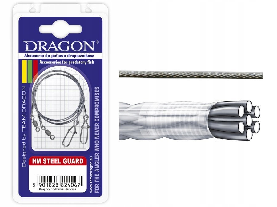 Przypon Dragon HM Steel Guard 1x7 Nylon 5kg 25cm