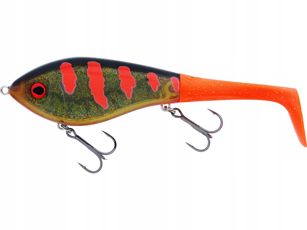 Wobler Westin Swim Tail 12cm 68g sinking 3D Motoroil Blood - 2 różne ogonki