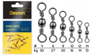 Krętlik baryłkowy Delphin Barrel Swivel A-02 r 12