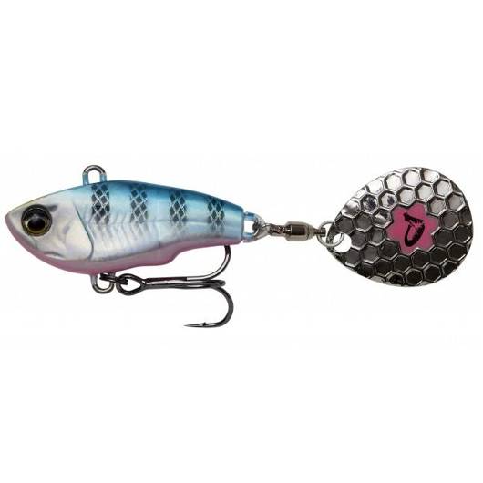 Wirujący ogonek Savage Gear Fat Tail Spin 8cm 24g Blue Silver Pink