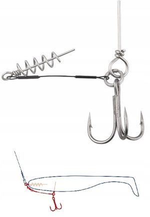 Dozbrojka z korkociągiem 1x7 Surflon 2/0 10cm 27kg