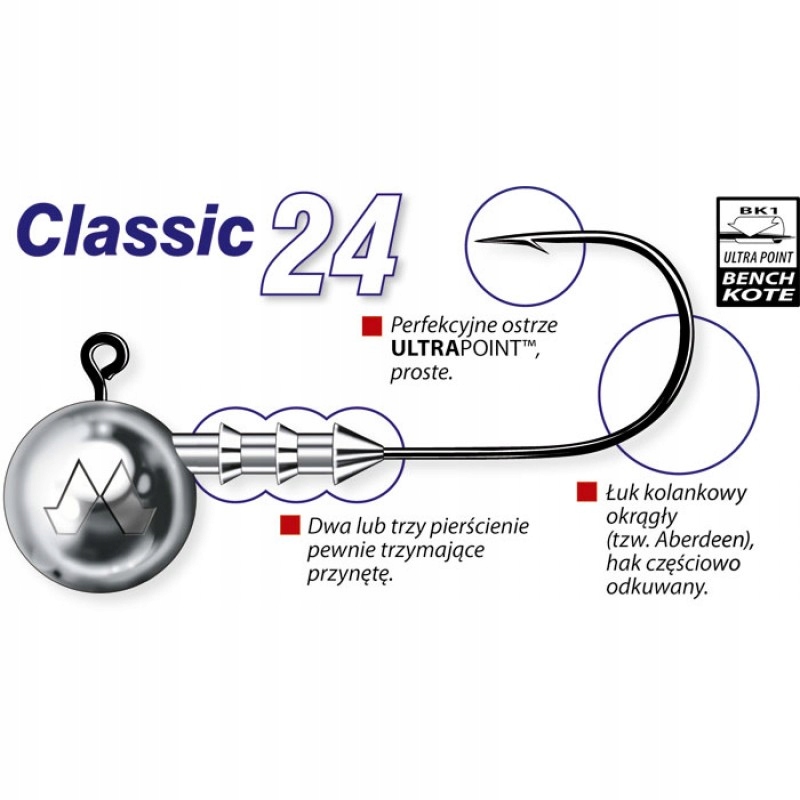 Główki jigowe Mustad Classic 3/0 17,5g