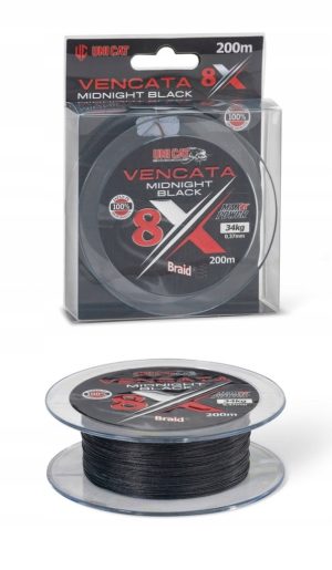 Plecionka Uni Cat Vencata Midnight czarna 200m 0,37mm 34kg