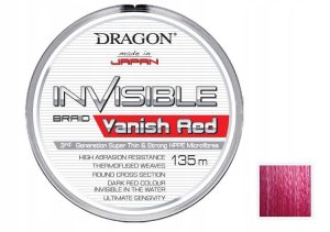 Plecionka Dragon Invisible Vanish Red 135m 0.12mm