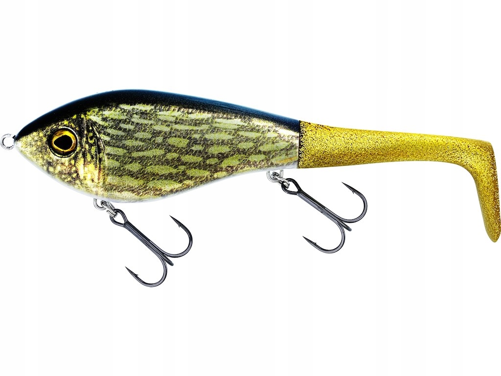 Wobler Westin Swim Tail 12cm 62g suspending Real Pike - 2 różne ogonki