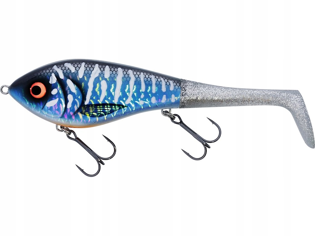 Wobler Westin Swim Tail 12cm 62g suspending Lagoon Pike - 2 różne ogonki